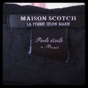 Maison Scotch drape neck top in black